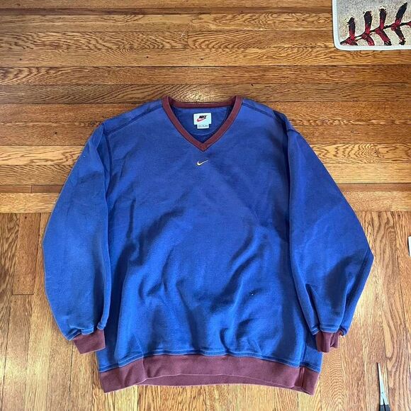 90s‎ white tag center check Nike crew neck sweatshirt - Picture 1 of 5